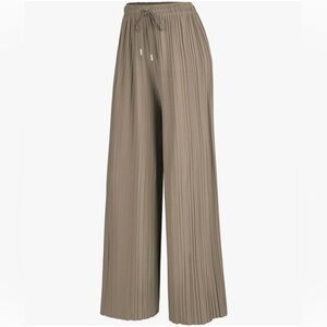 Plisse Wide Leg Palazzo Pants